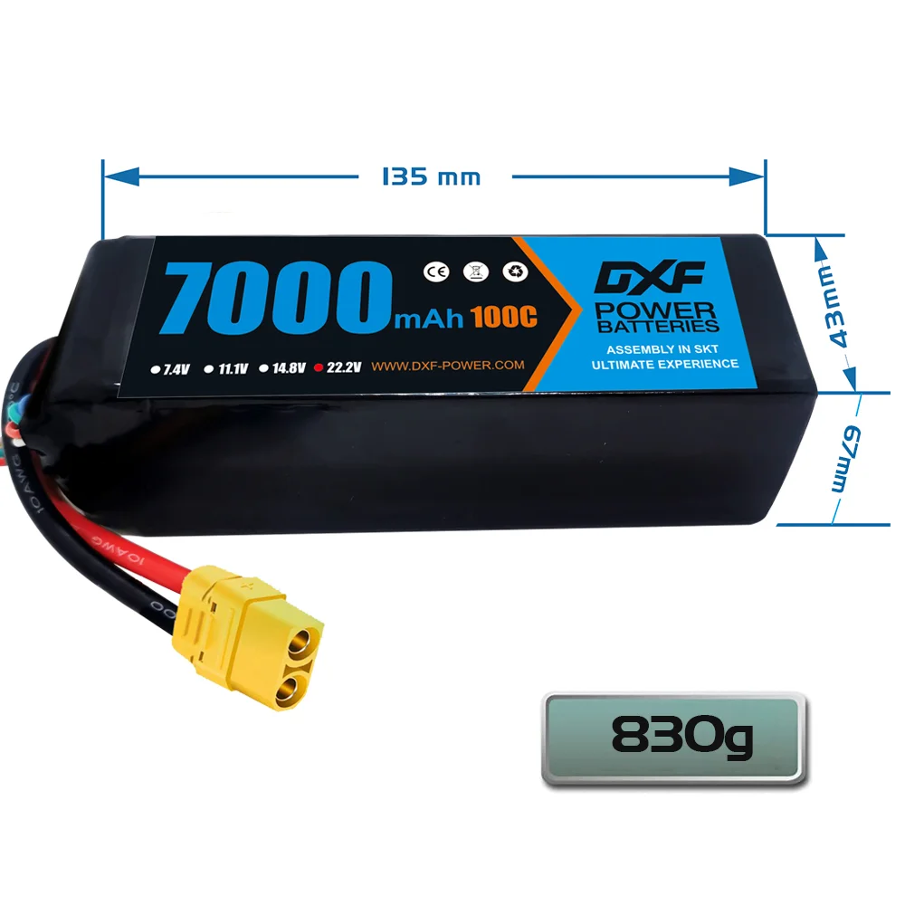 DXF 6S Lipo Pil 22.2V 7000mAh  - 6S Lipo Battery 22.2V 5000Mah incelemesi ve fiyatı