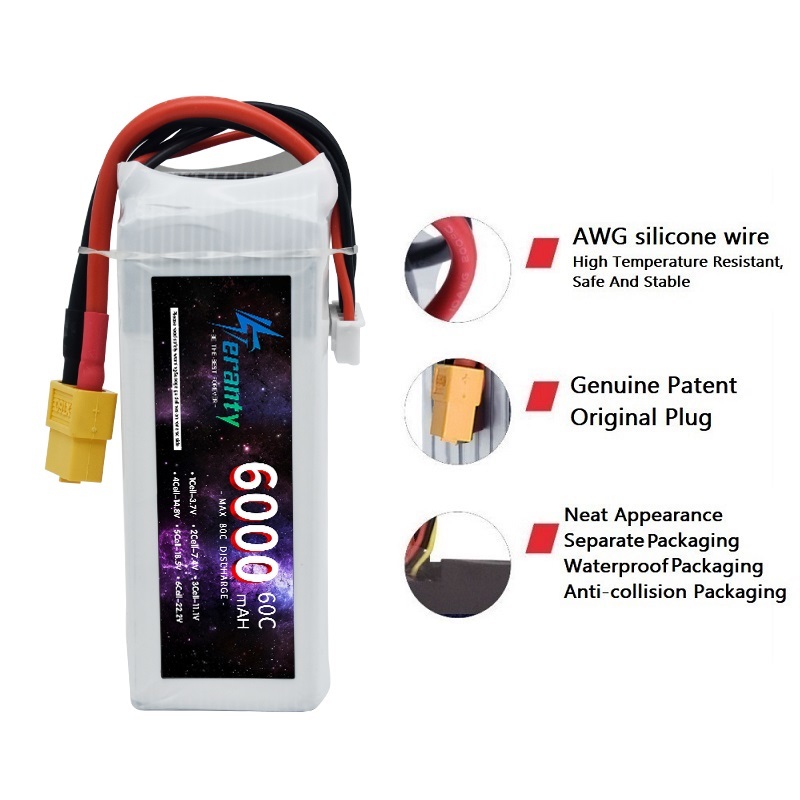 6000mAh Lipo 14.8V pil 4S 6000 - 4S Lipo Battery 14.8V 6000Mah incelemesi ve fiyatı