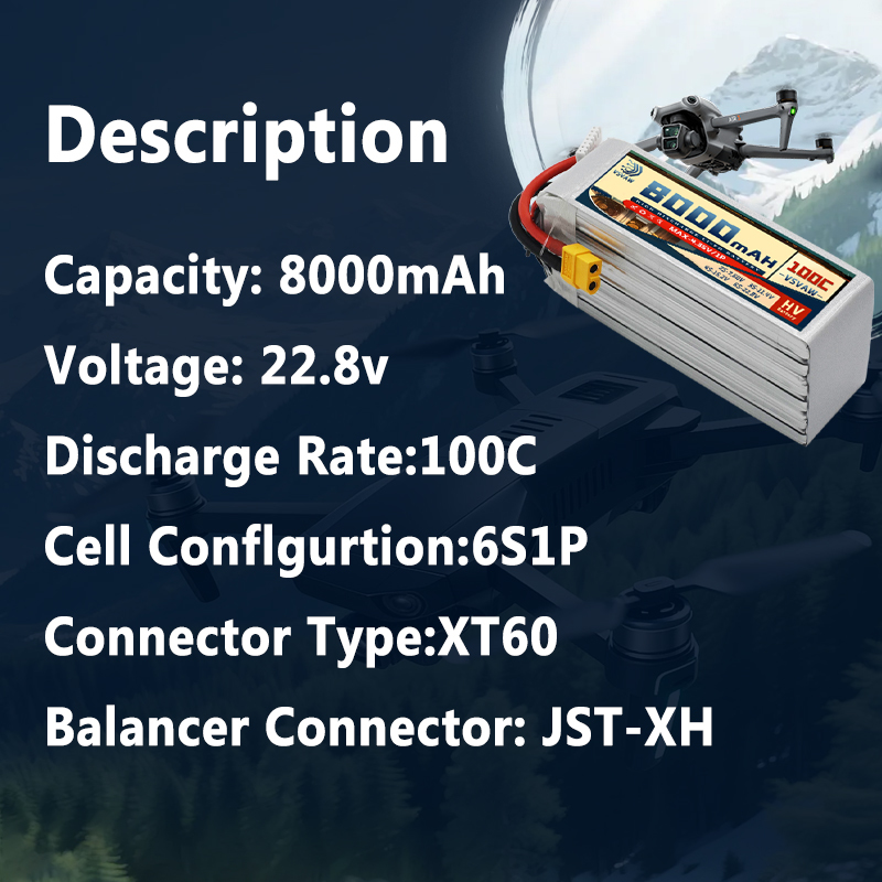 2026 Yeni 6S 22.8V 8000mAh 100 - 6S Lipo Battery 22.2V 5000Mah incelemesi ve fiyatı