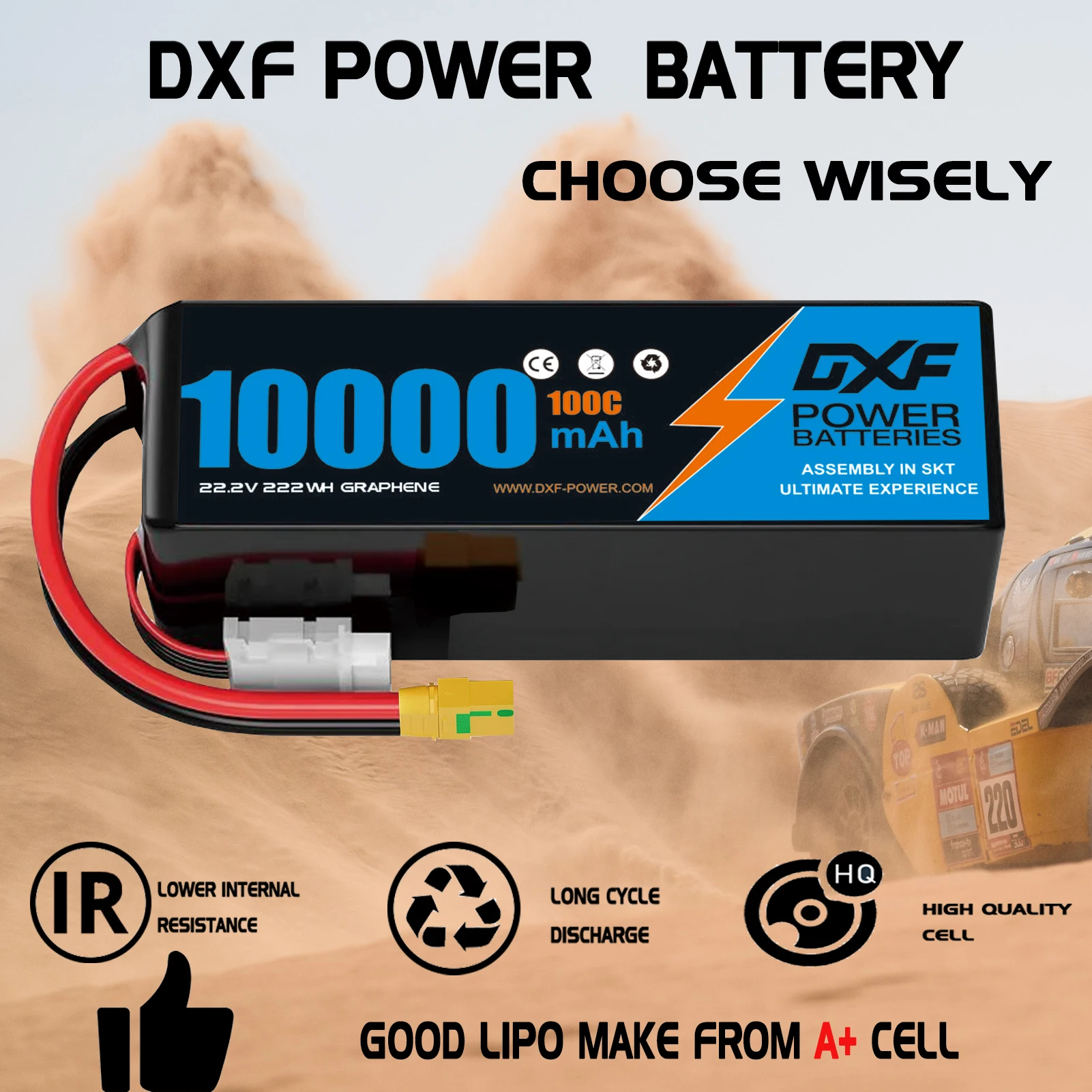 DXF Lipo Pil 6S 22.2V 100C 100 - 6S Lipo Battery 22.2V 5000Mah incelemesi ve fiyatı