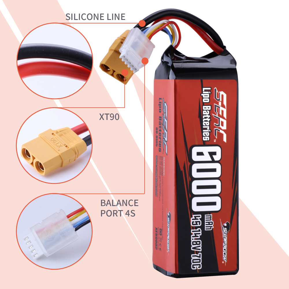 SUNPADOW 4S Lipo pil için 14.8 - 4S Lipo Battery 14.8V 6000Mah incelemesi ve fiyatı