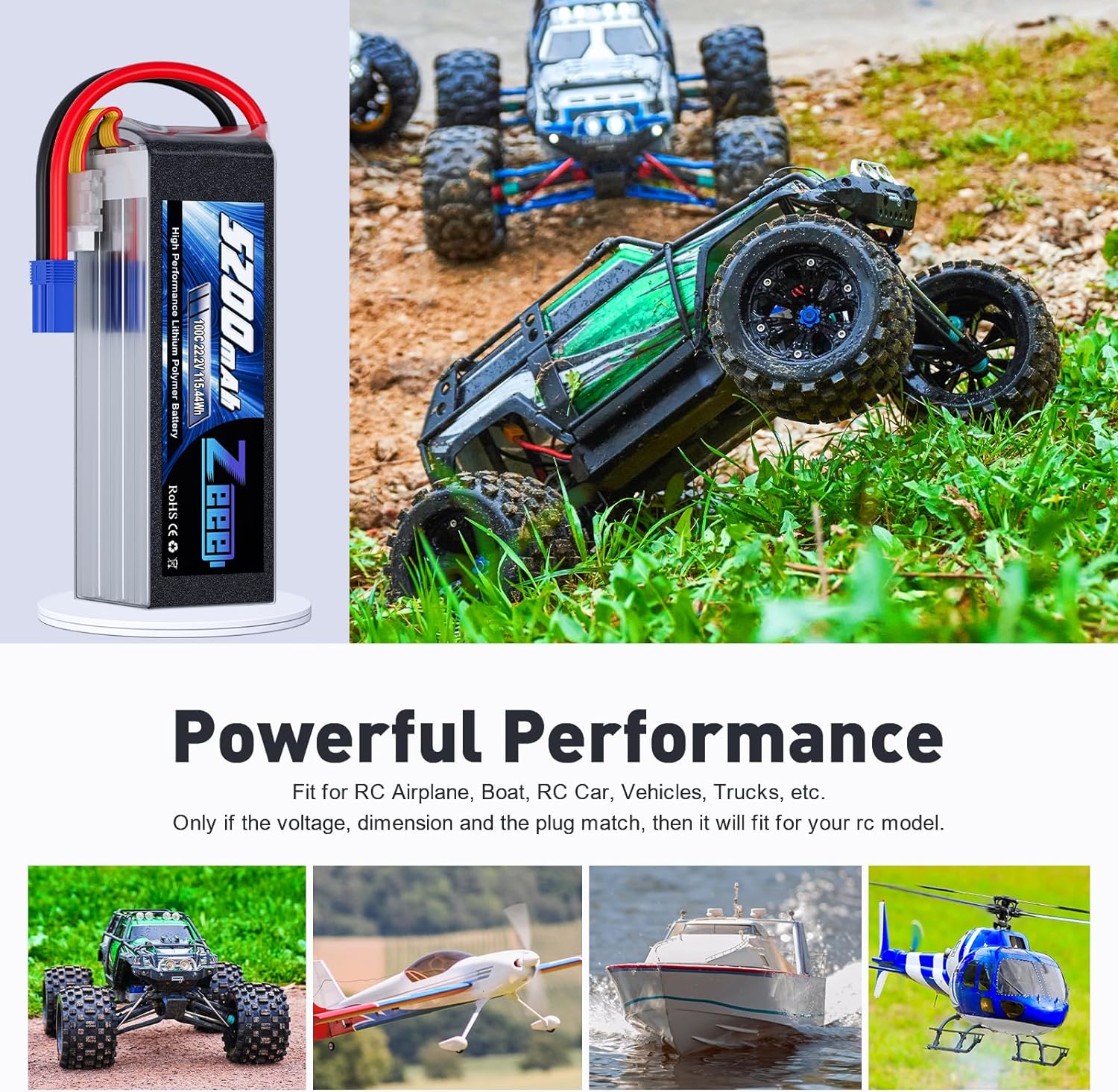 Zeee 6S 5200mAh Lipo Pil 22.2V - 6S Lipo Battery 22.2V 5000Mah incelemesi ve fiyatı